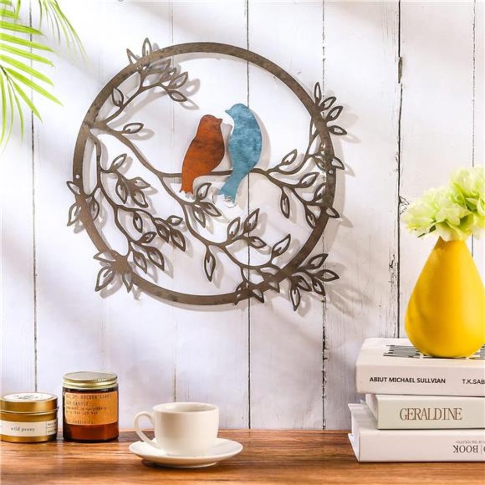 Metal Wall Art Bird on Tree Branch Bird Wall Silhouette Bird Wall Art Decor
